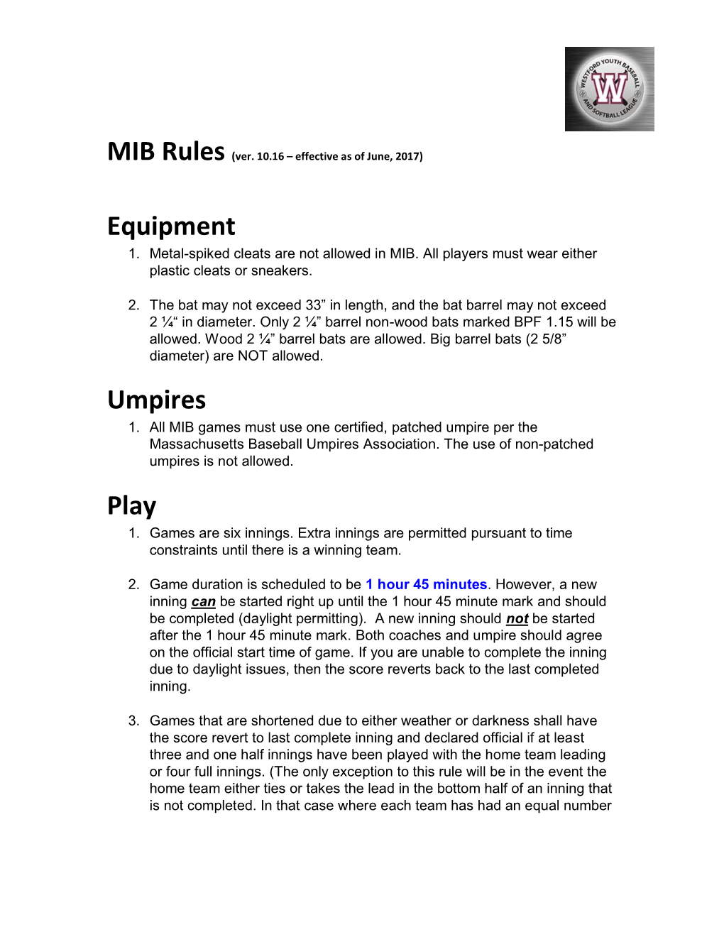 Equipment Umpires Play