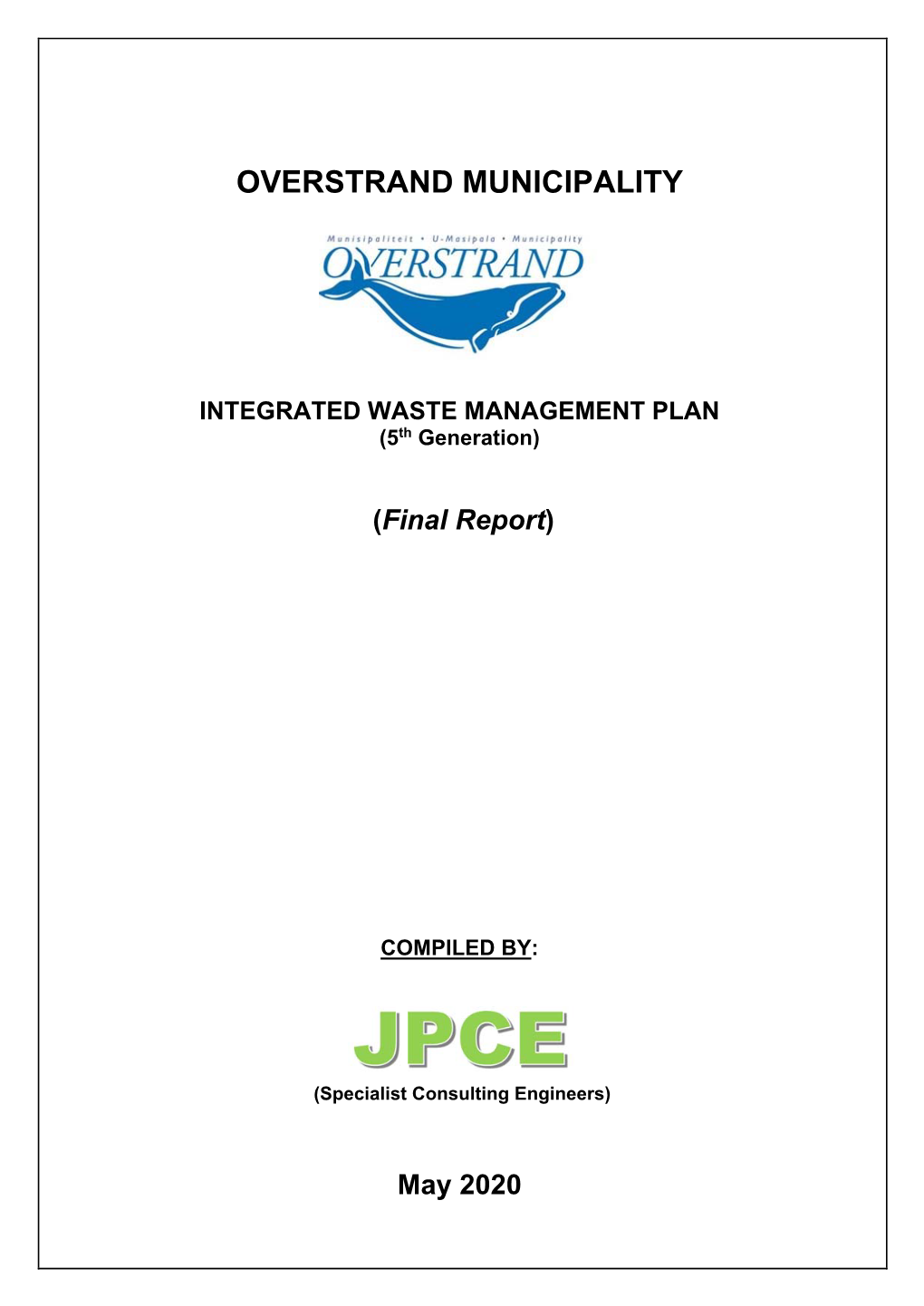 INTEGRATED WASTE MANAGEMENT PLAN (5Th Generation)