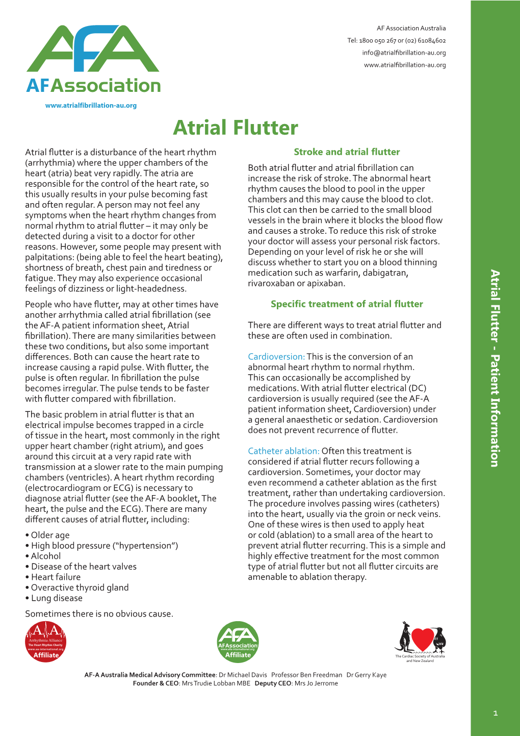 AFA Australia Atrial Flutter FACT Sheet.Indd
