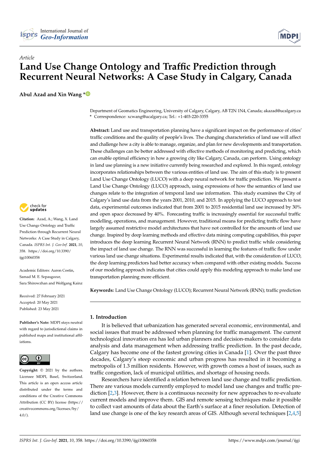 Land Use Change Ontology and Traffic Prediction Through Recurrent Neural Networks