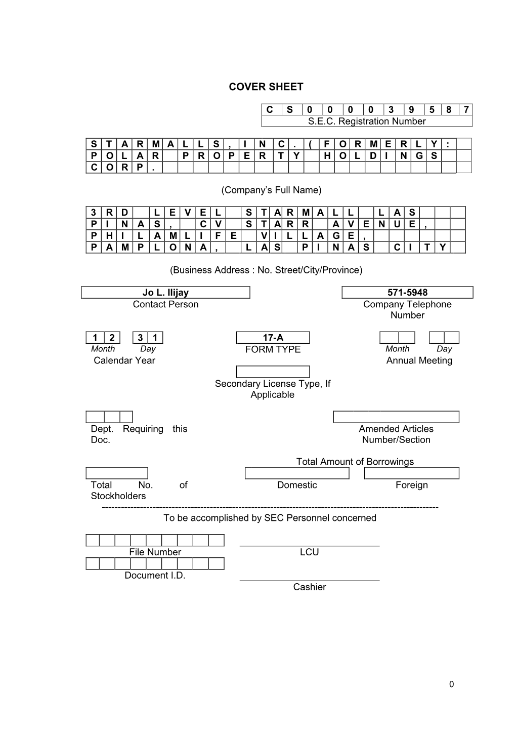 SEC Form 17-A Into Which the Document Is Incorporated