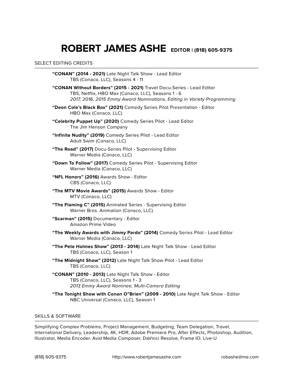 Ashe Resume Series