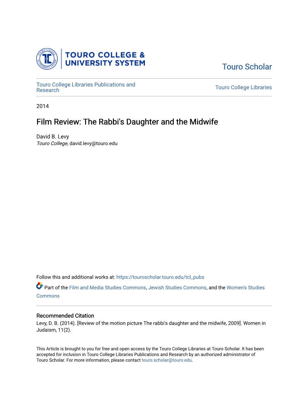 The Rabbi's Daughter and the Midwife