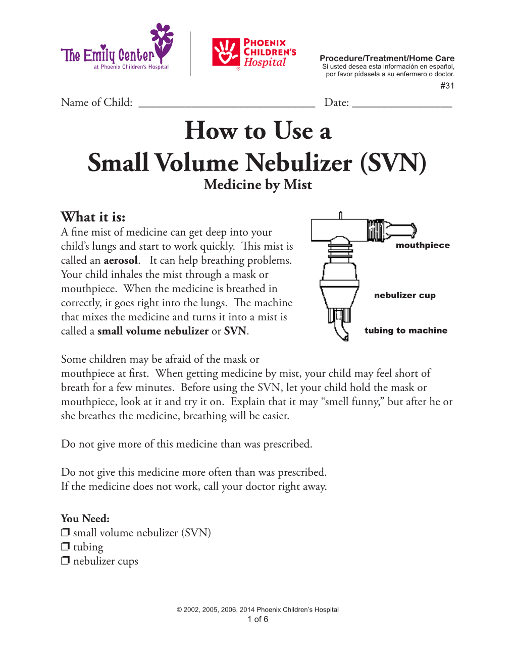 How to Use a Small Volume Nebulizer (SVN) Medicine by Mist