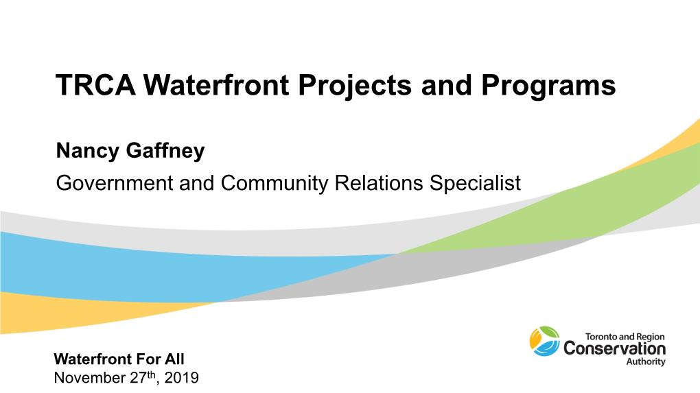 TRCA Waterfront Projects and Programs