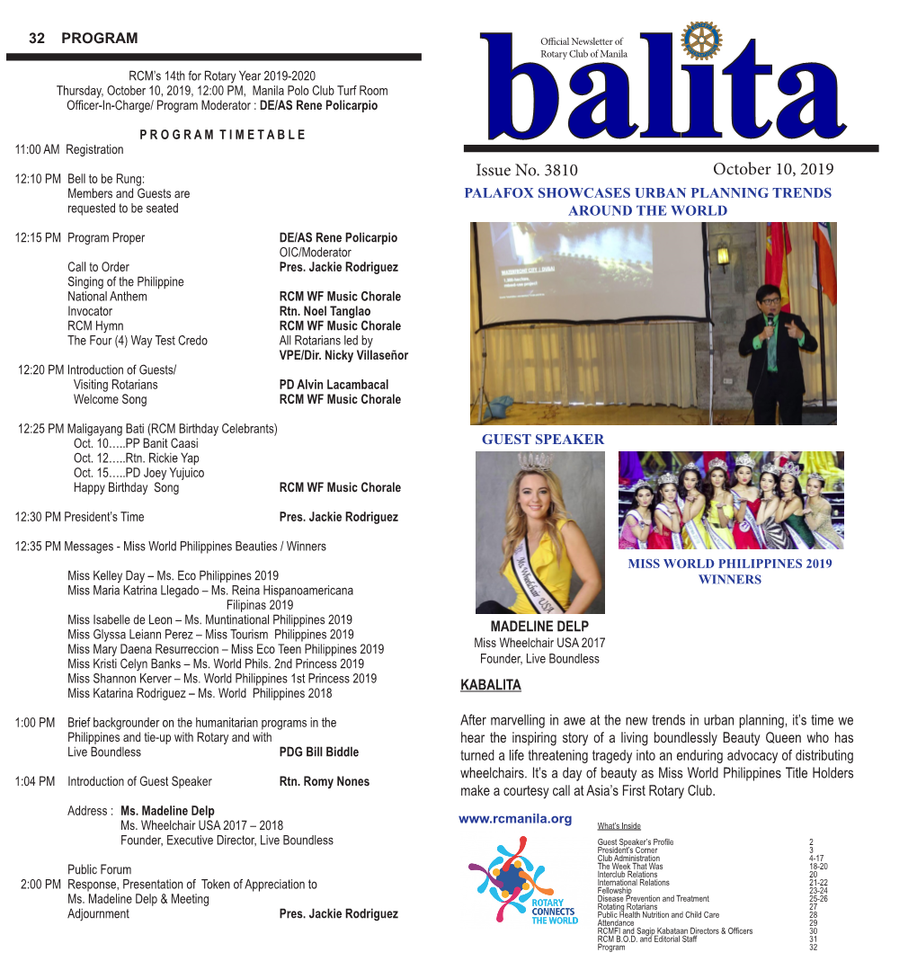 Issue No. 3810 October 10, 2019