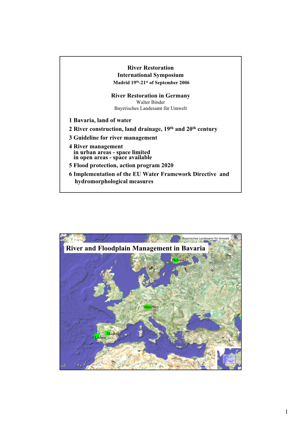 River and Floodplain Management in Bavaria