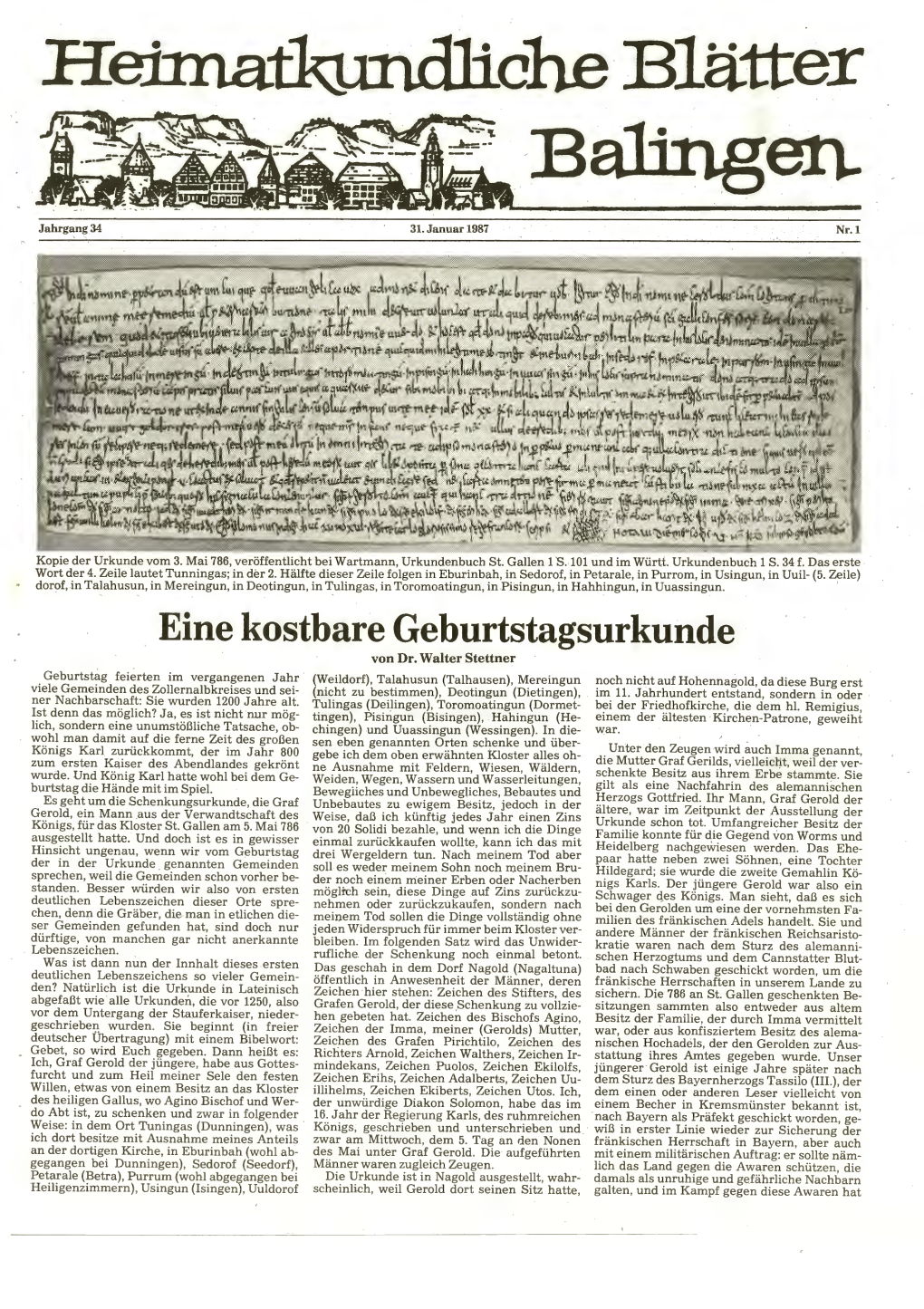 Heimatkundliche Blätter Zollernalb Jg.34 (1987)