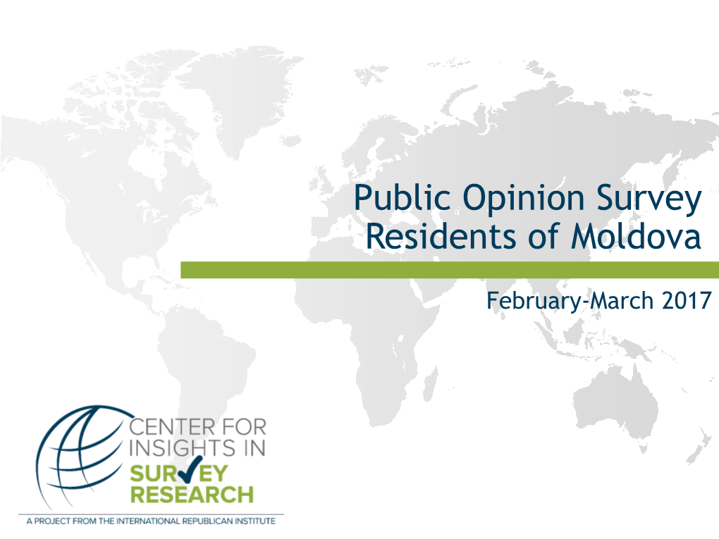 Public Opinion Survey Residents of Moldova