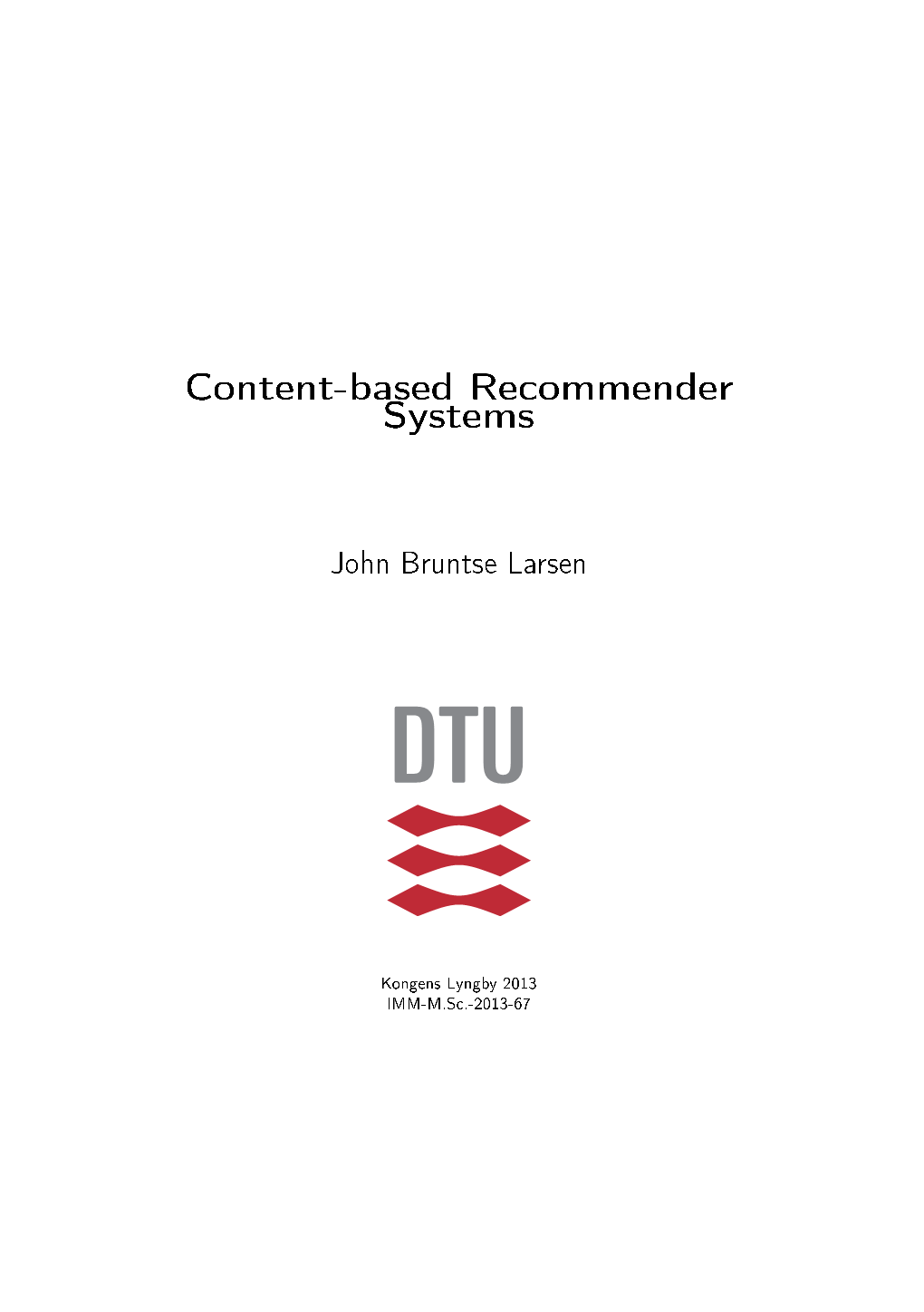 Content-Based Recommender Systems