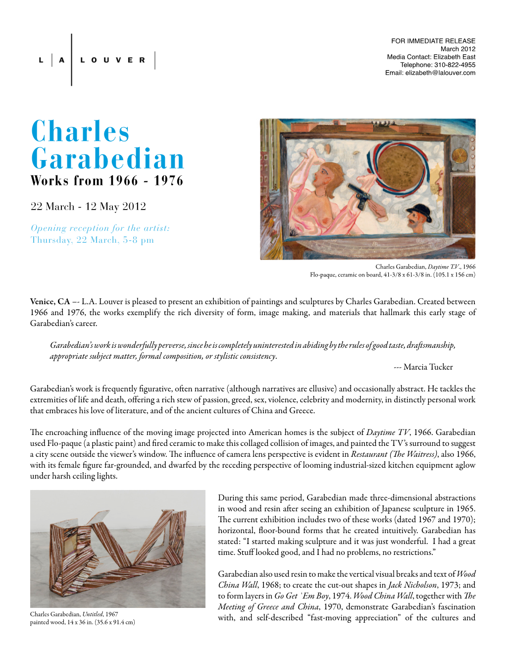 Charles Garabedian Works from 1966 - 1976