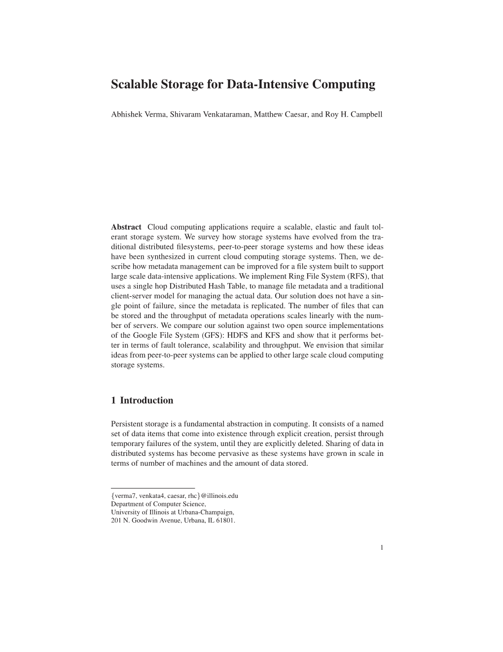 Scalable Storage for Data-Intensive Computing