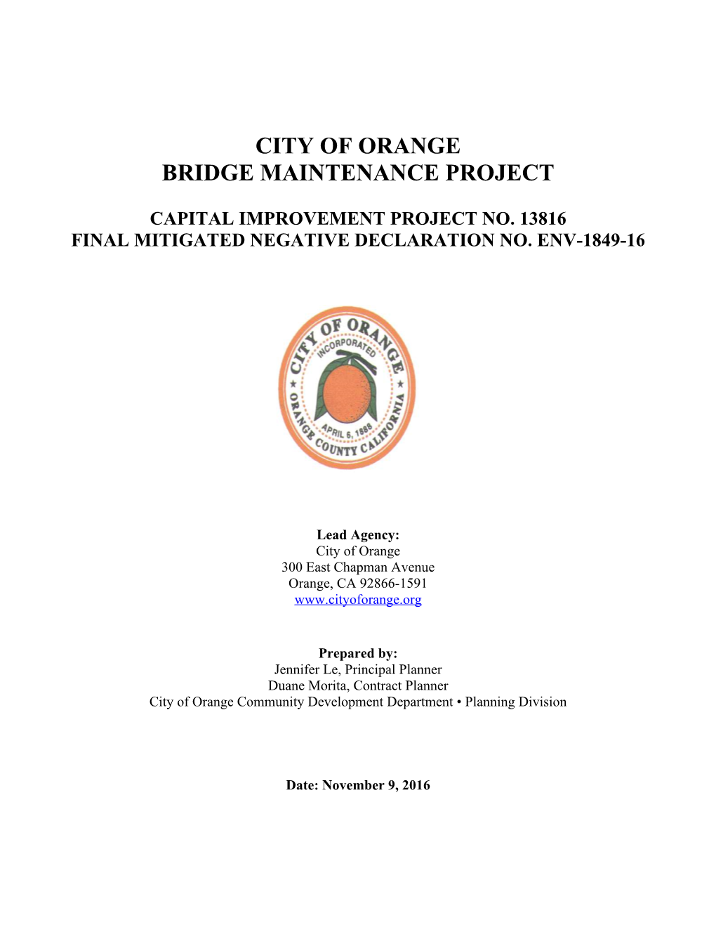 City of Orange • Community Development Department