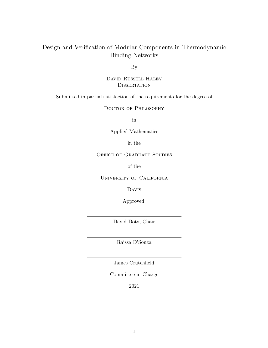 Design and Verification of Modular Components in Thermodynamic