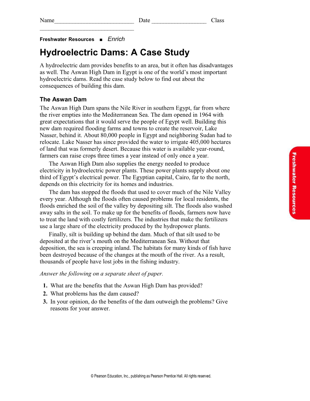 Hydroelectric Dams: a Case Study