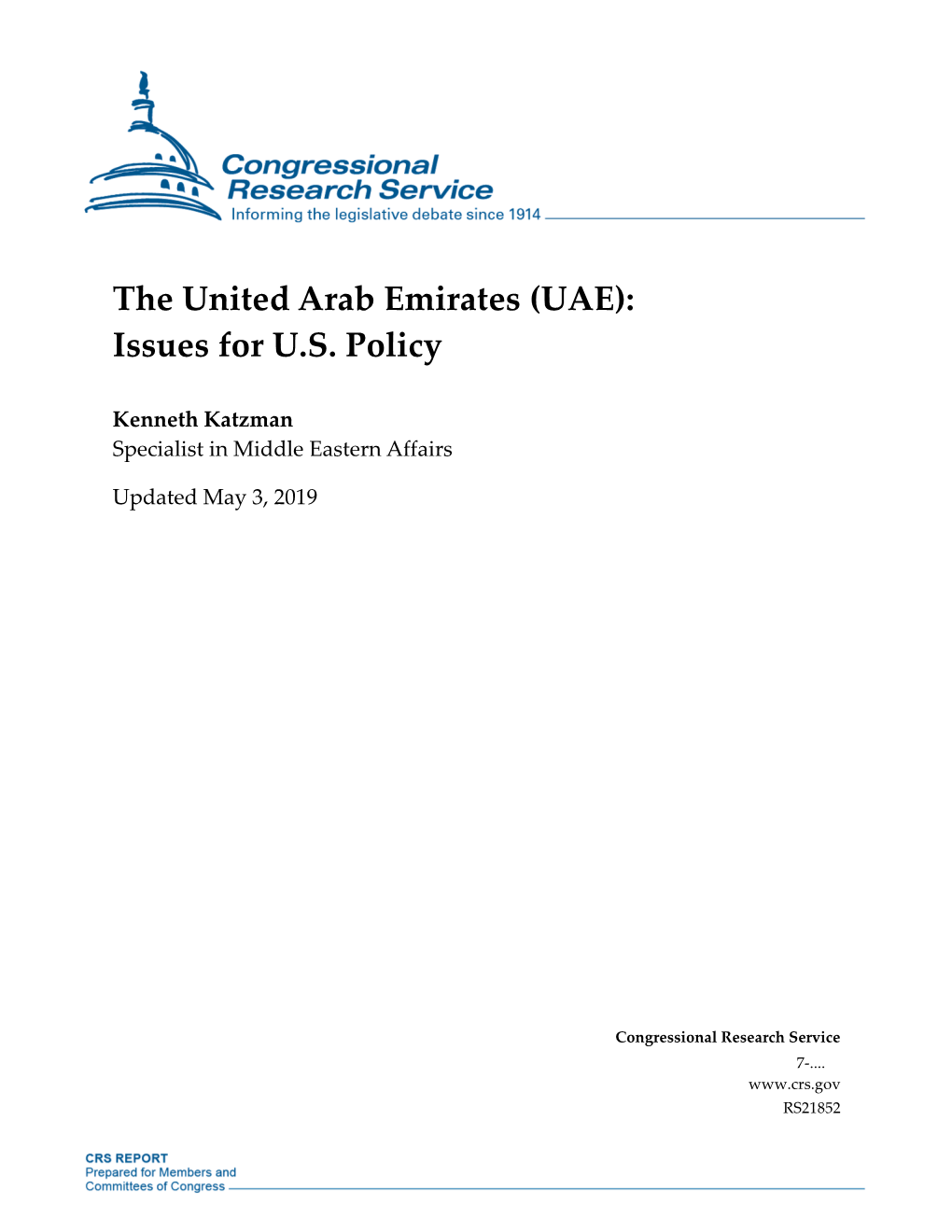 UAE): Issues for U.S