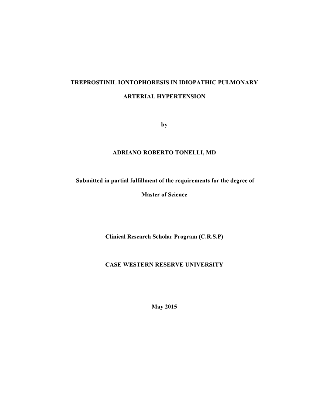 Treprostinil Iontophoresis in Idiopathic Pulmonary