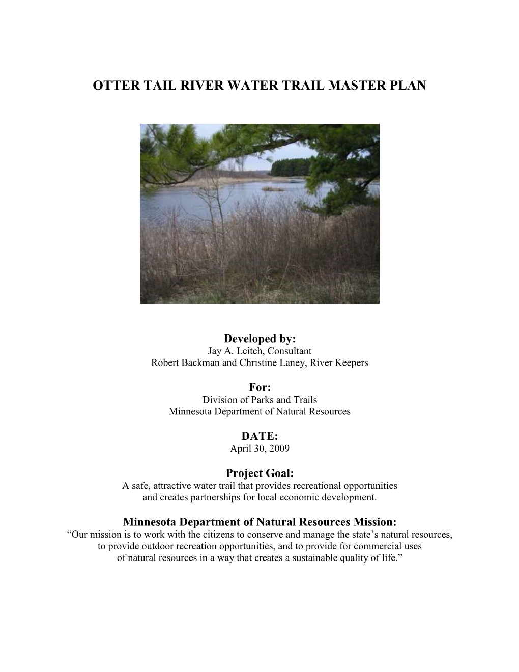 Otter Tail River Water Trail Master Plan