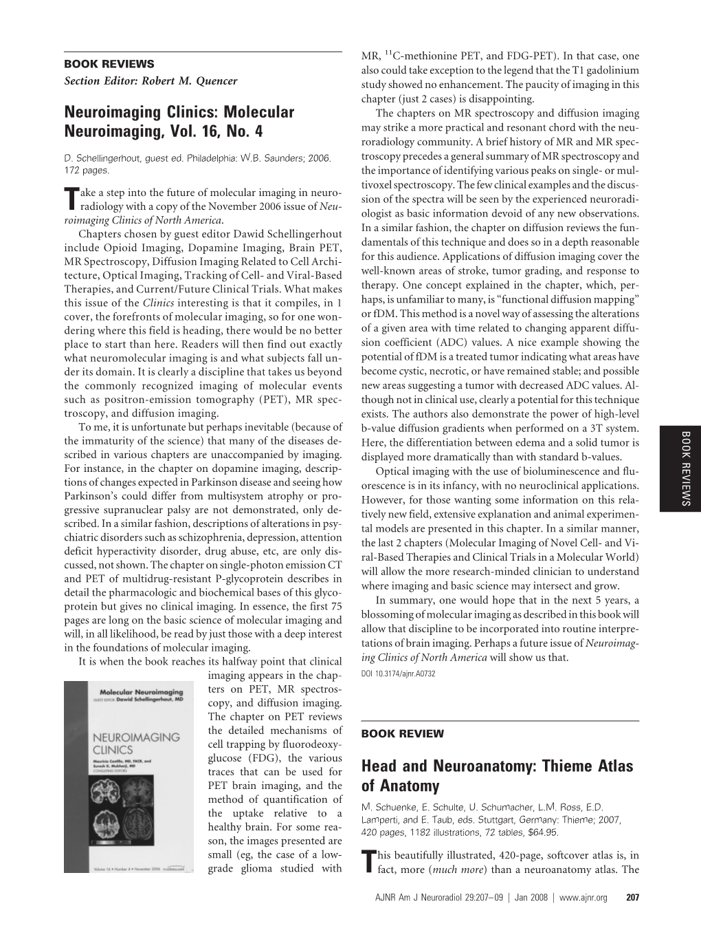 Neuroimaging Clinics: Molecular Neuroimaging, Vol. 16, No. 4 Head