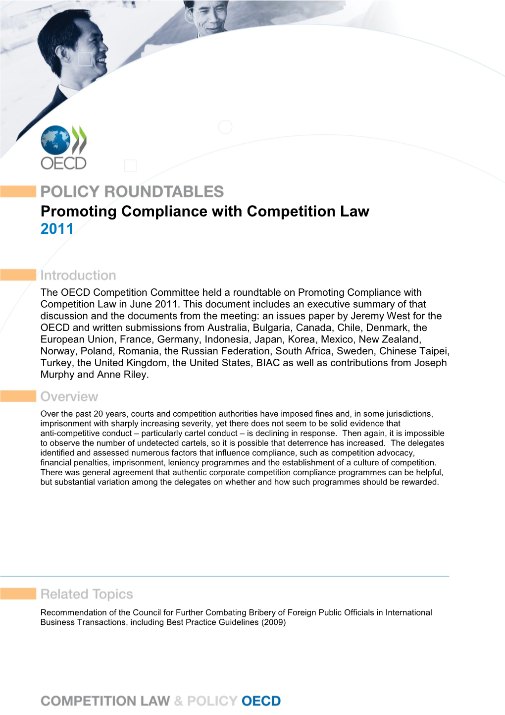 Promoting Compliance with Competition Law 2011