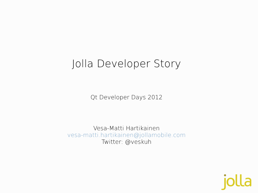 Jolla Developer Story