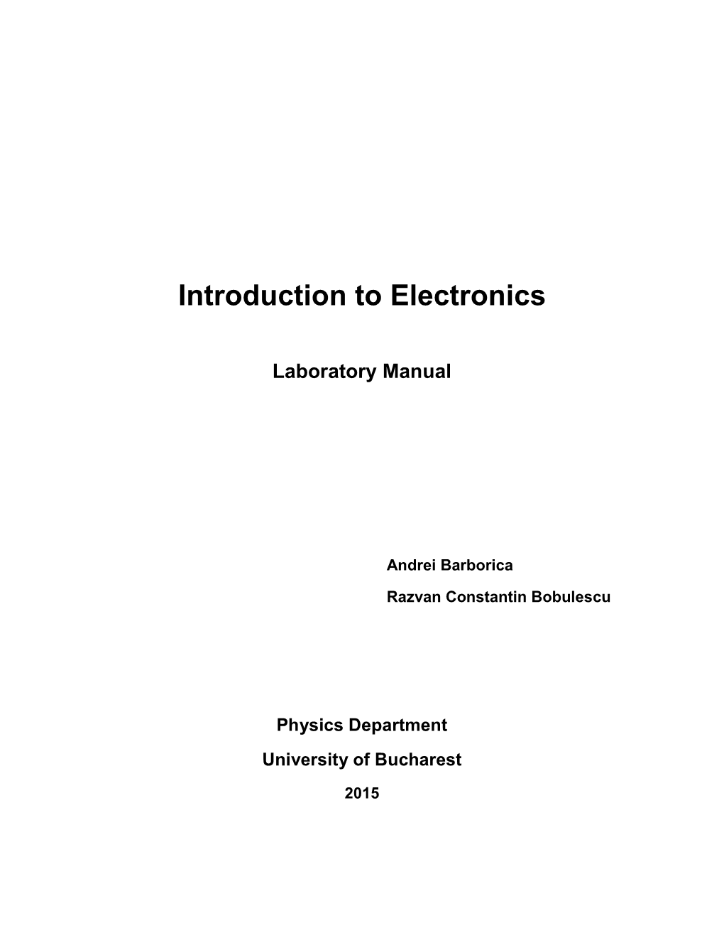 Introduction to Electronics