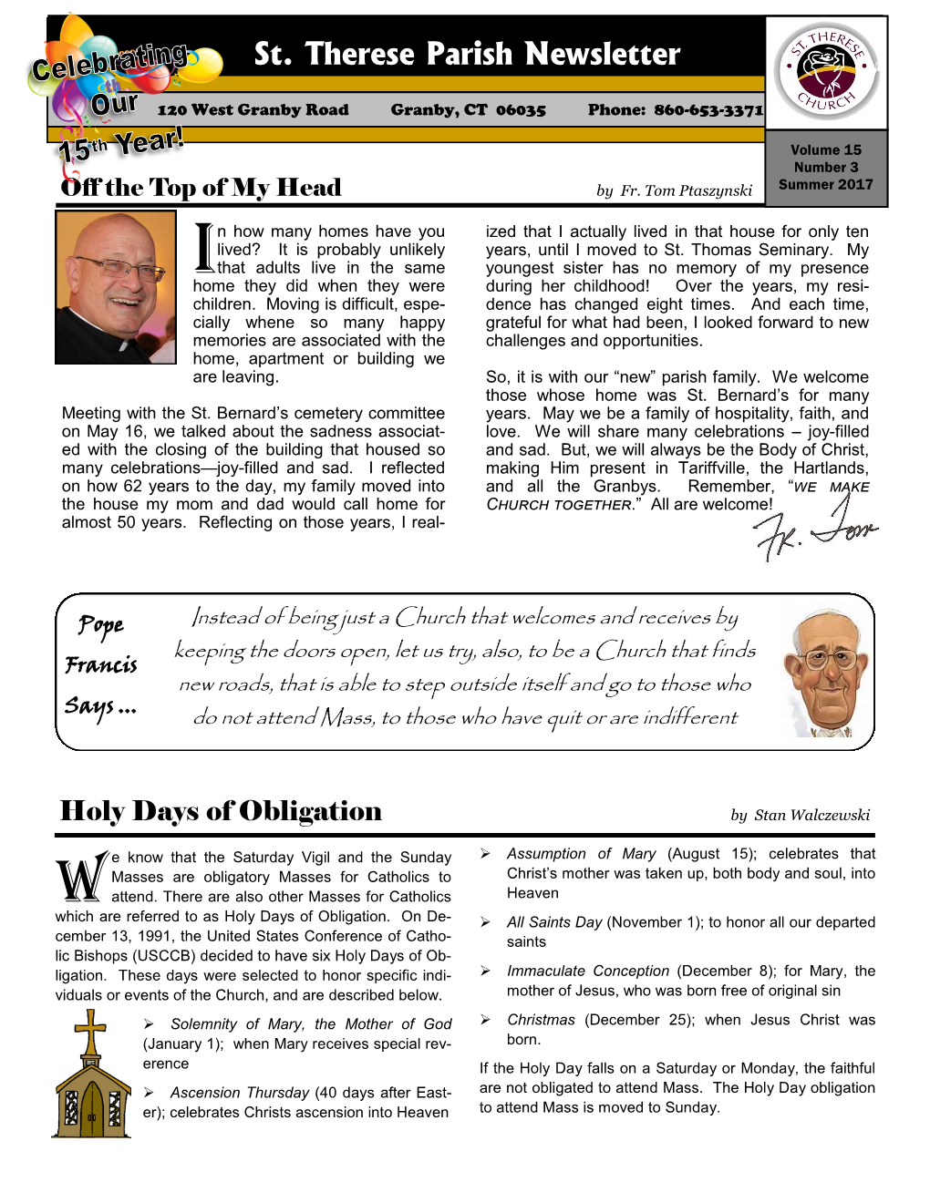 St. Therese Parish Newsletter