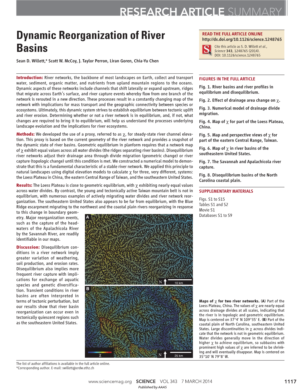 Dynamic Reorganization of River Basins Same Drop in Elevation, but Their Steady-State Ele- Vation Profiles—The Theoretical Profiles for Which Sean D