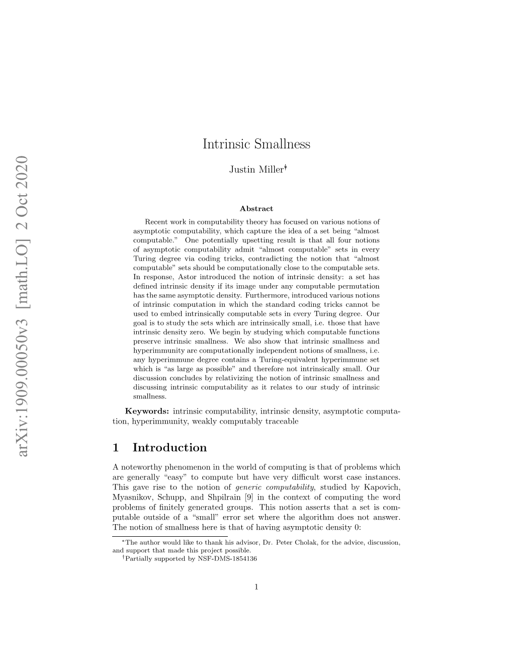 Arxiv:1909.00050V3 [Math.LO] 2 Oct 2020 N Upr Htmd Hspoetpossible