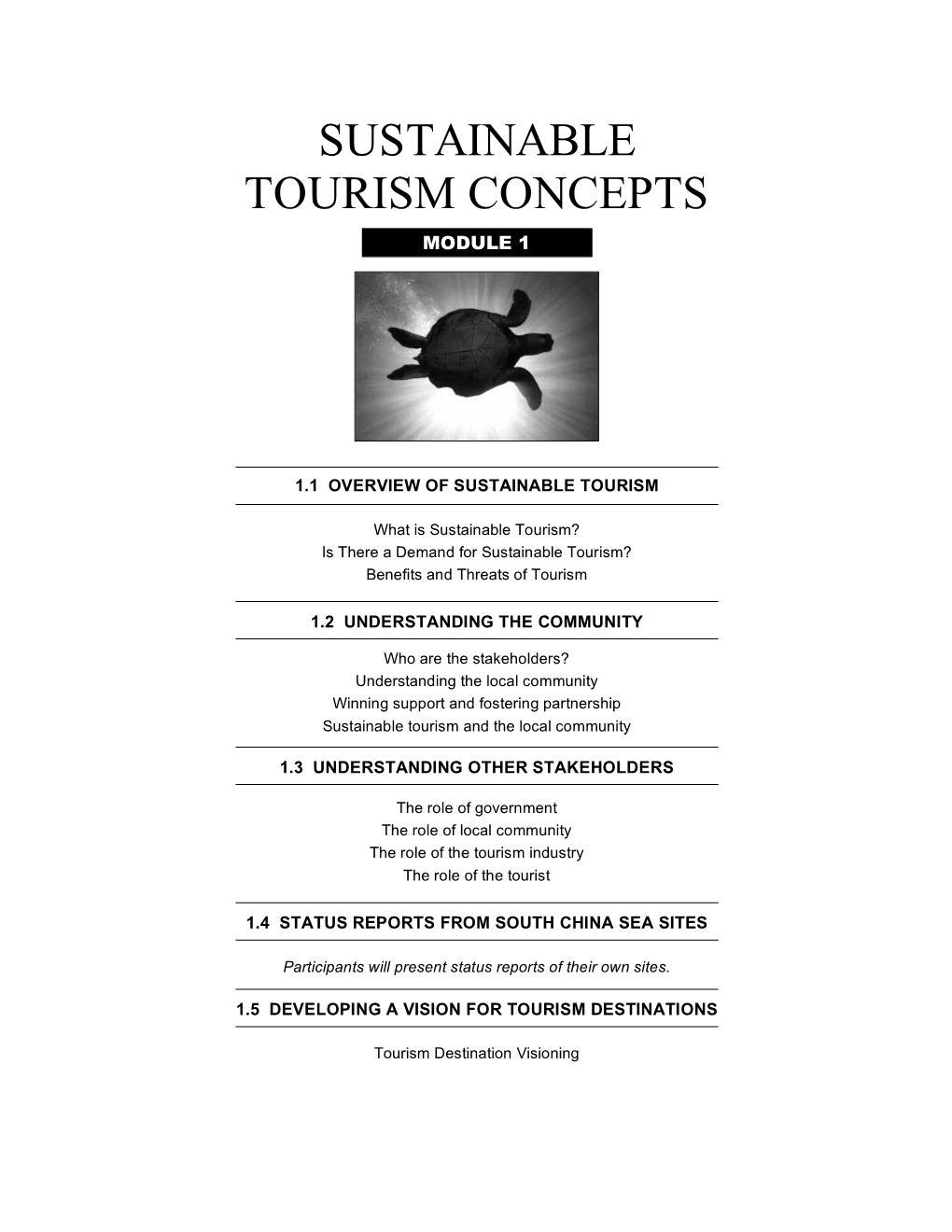 Sustainable Tourism Concepts