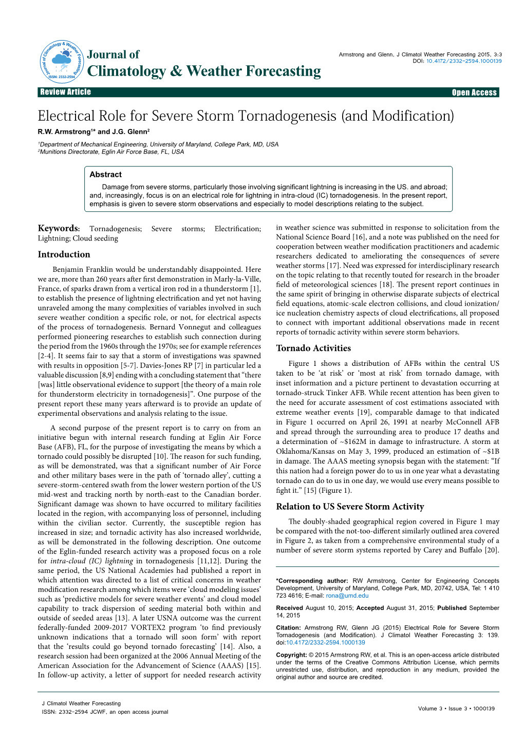 Electrical Role for Severe Storm Tornadogenesis (And Modification) R.W