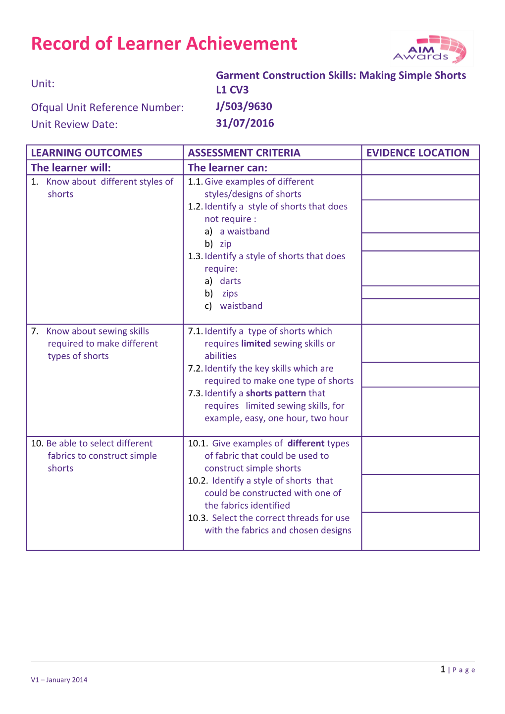 Assessment Requirements