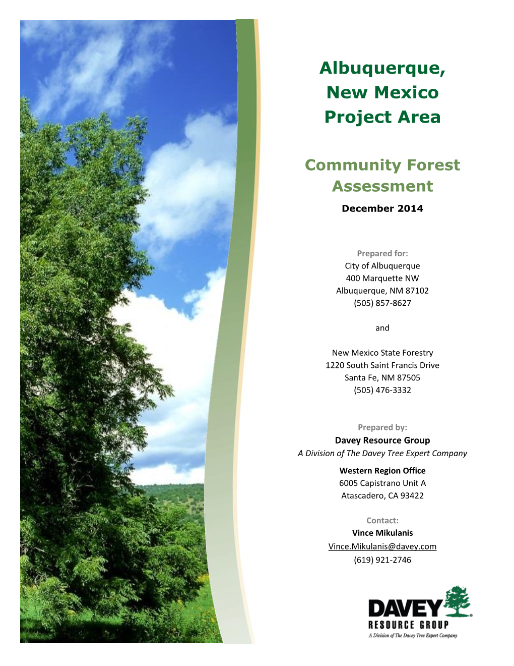 Albuquerque, New Mexico – Community Forest Assessment December 2014