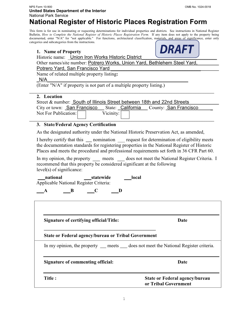 National Register of Historic Places Registration Form