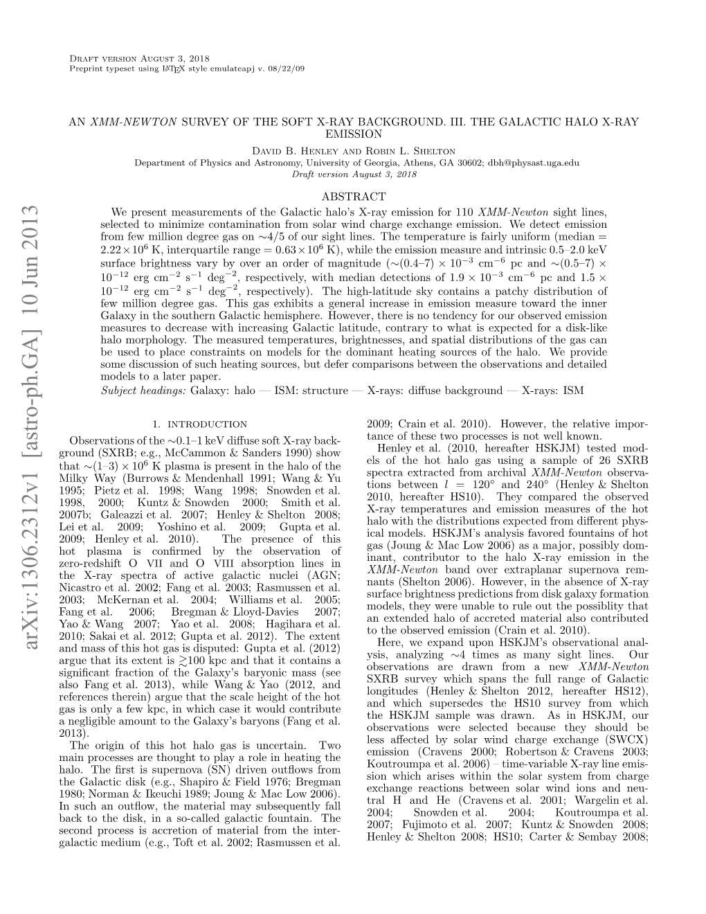 An XMM-Newton Survey of the Soft X-Ray Background. III. the Galactic Halo X-Ray Emission