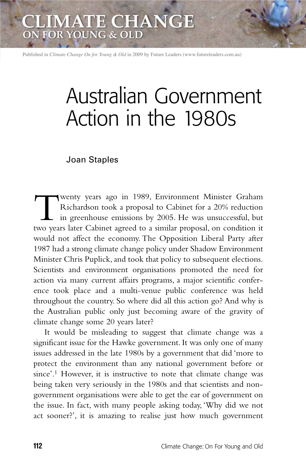 Australian Government Action in the 1980S