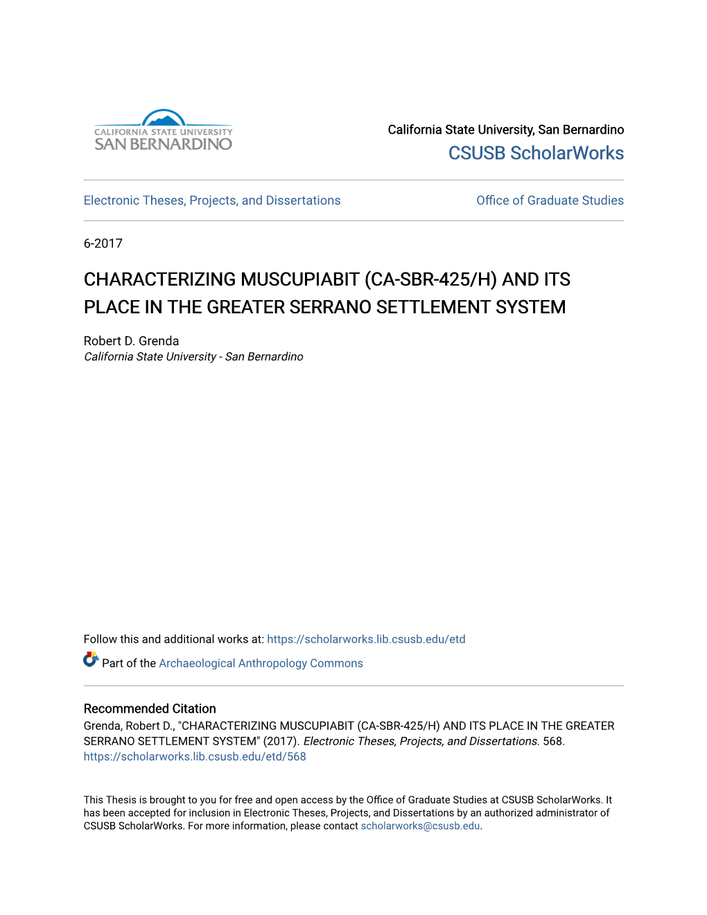 Characterizing Muscupiabit (Ca-Sbr-425/H) and Its Place in the Greater Serrano Settlement System