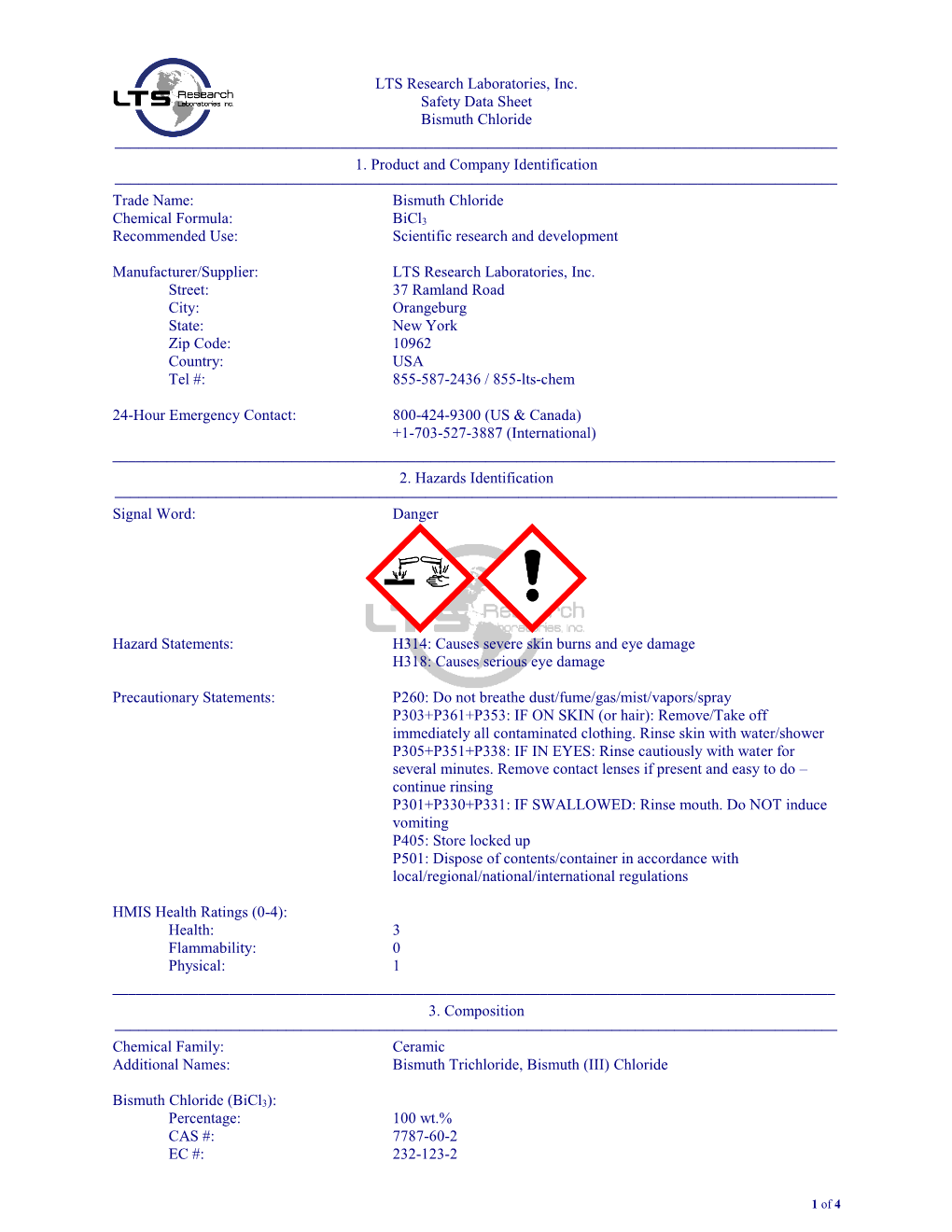 Material Safety Data Sheet