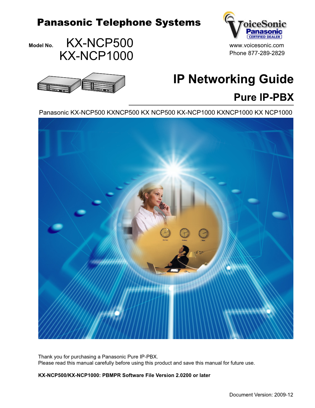 Panasonic KX-NCP500 KX-NCP1000 IP Networking Guide Pure IP-PBX