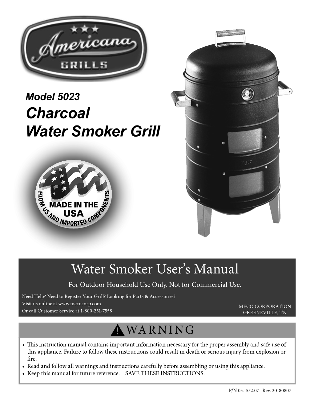 Charcoal Water Smoker Grill
