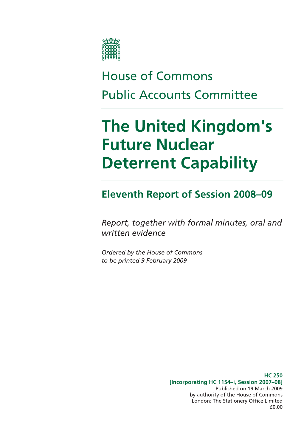 The United Kingdom's Future Nuclear Deterrent Capability