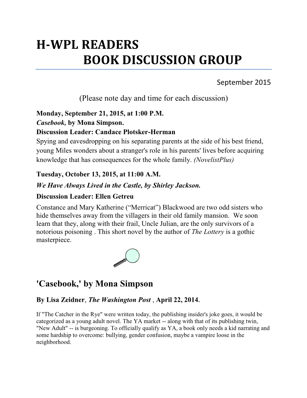 H-Wpl Readers Book Discussion Group
