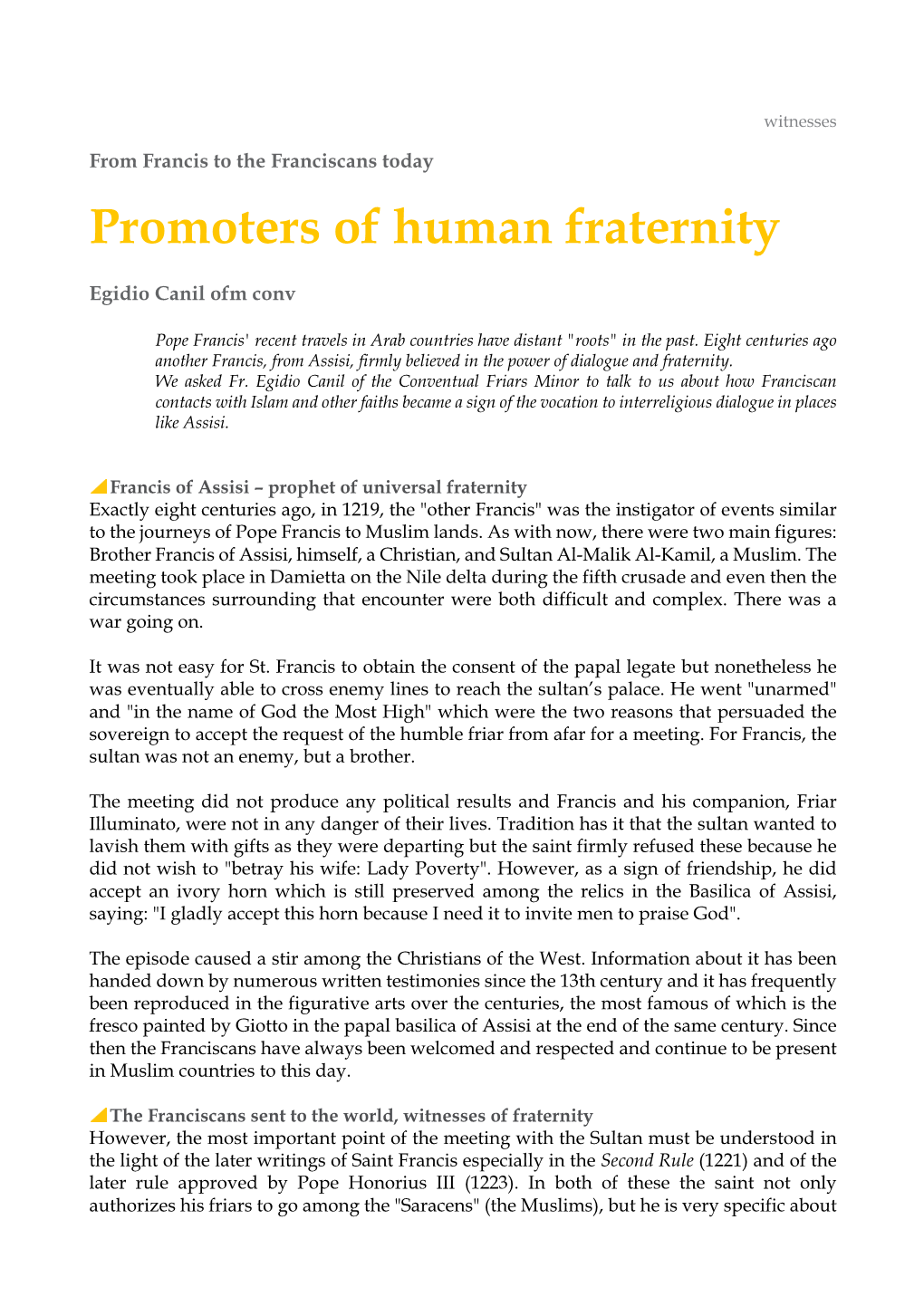 Promoters of Human Fraternity