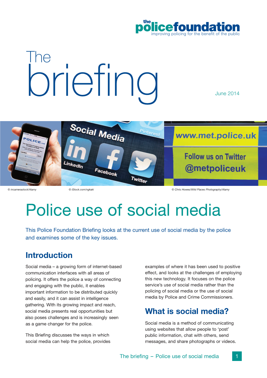 Police Foundation Social Media Briefing.Qxd