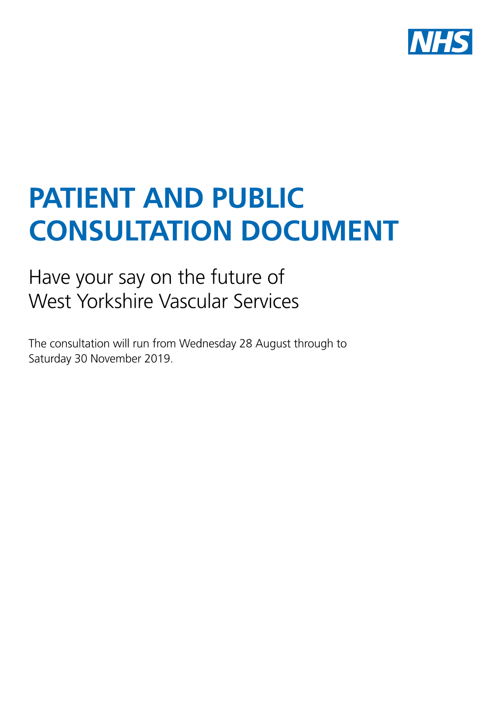 Patient and Public Consultation Document
