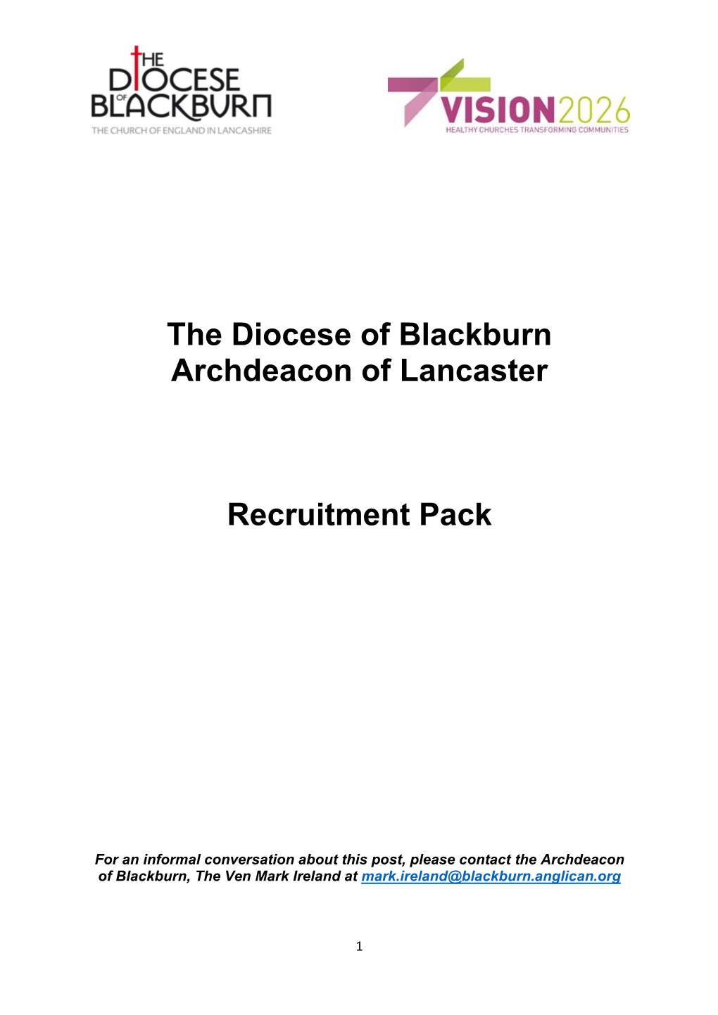 The Diocese of Blackburn Archdeacon of Lancaster Recruitment Pack