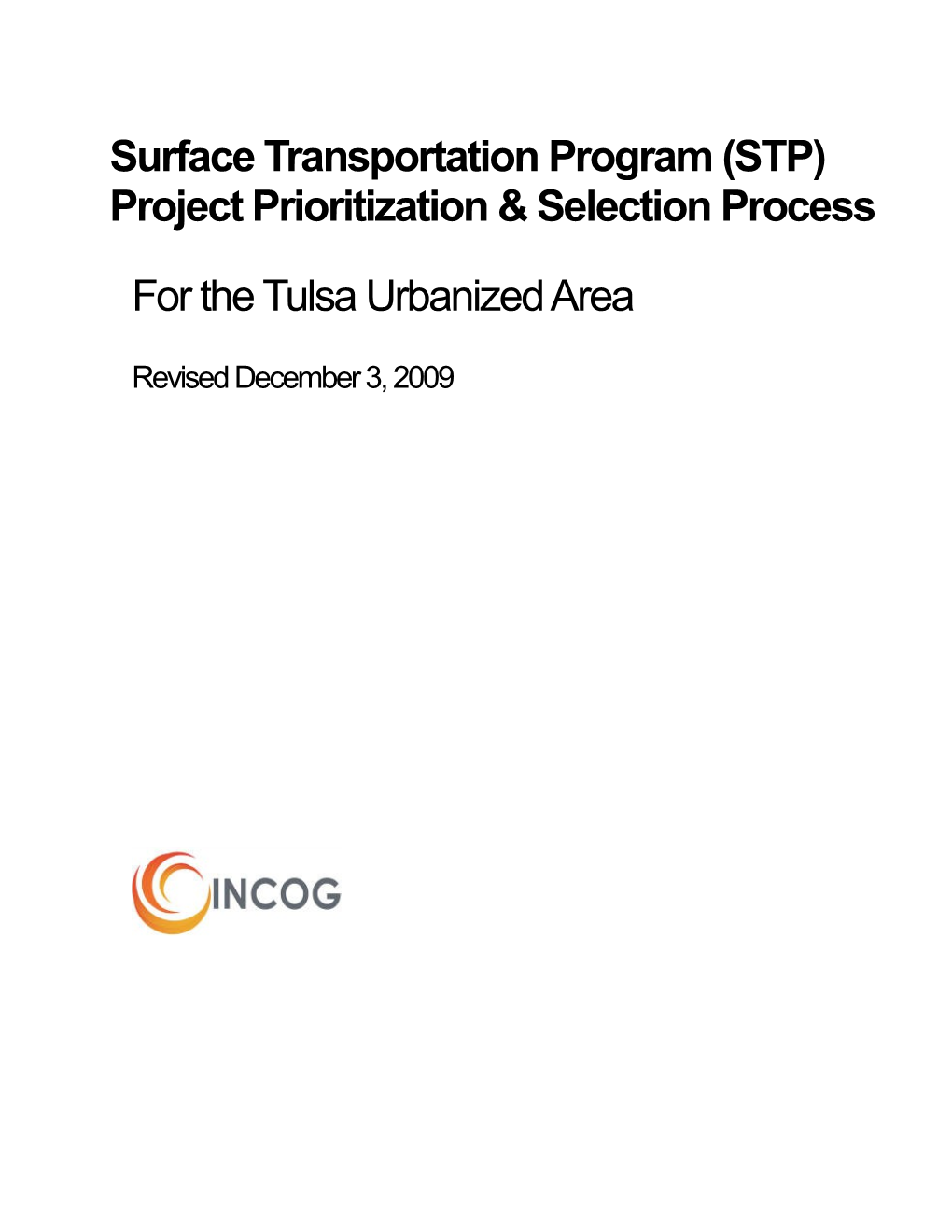 Surface Transportation Program (STP) Project Prioritization & Selection Process