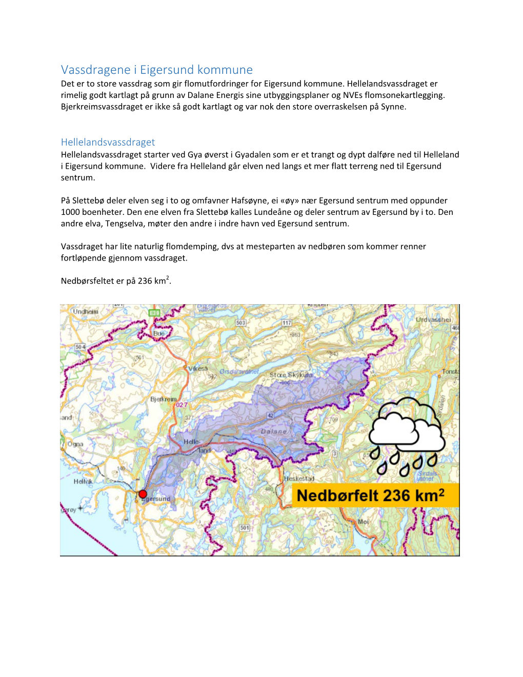 Vassdragene I Eigersund Kommune Og Kritiske Områder