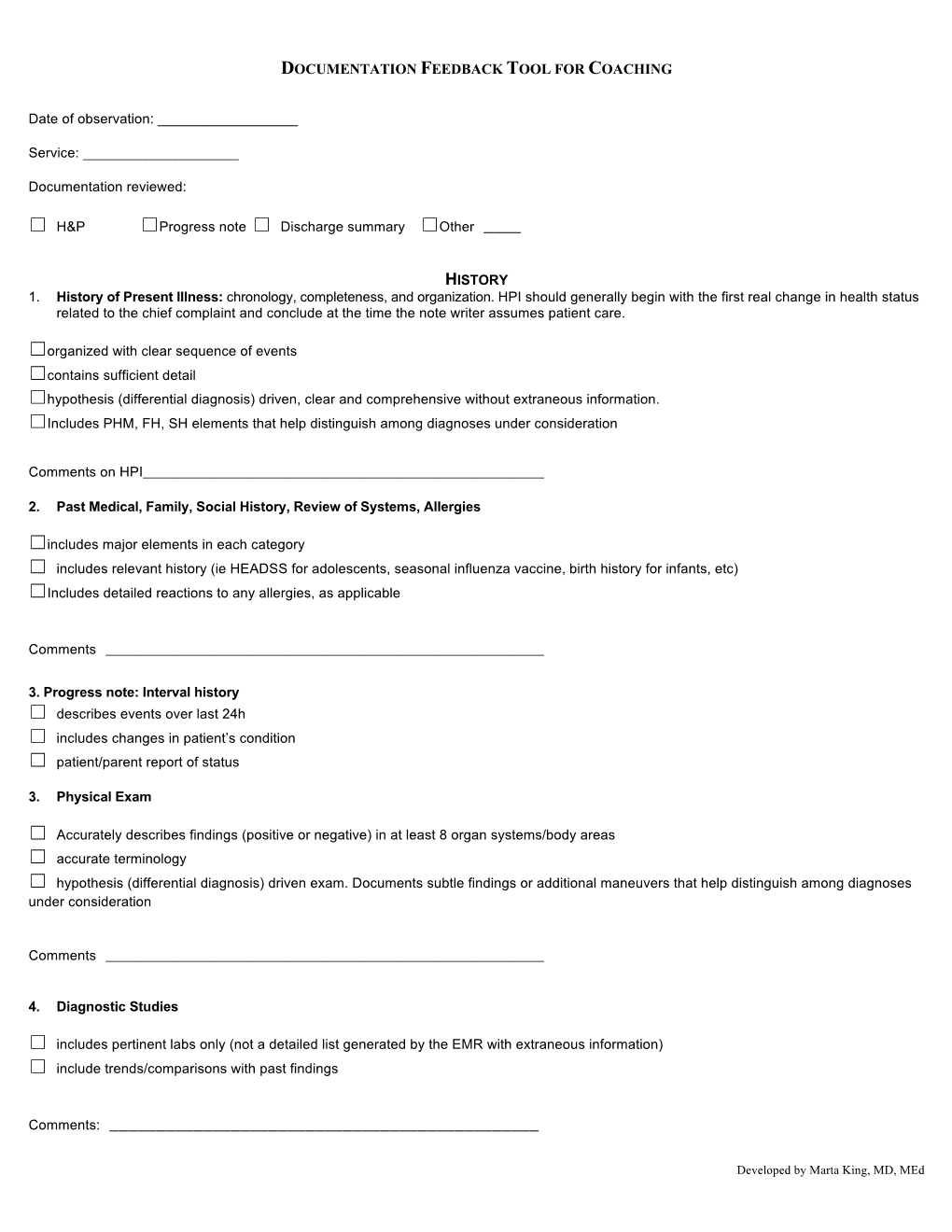 Documentation Feedback Tool for Coaching