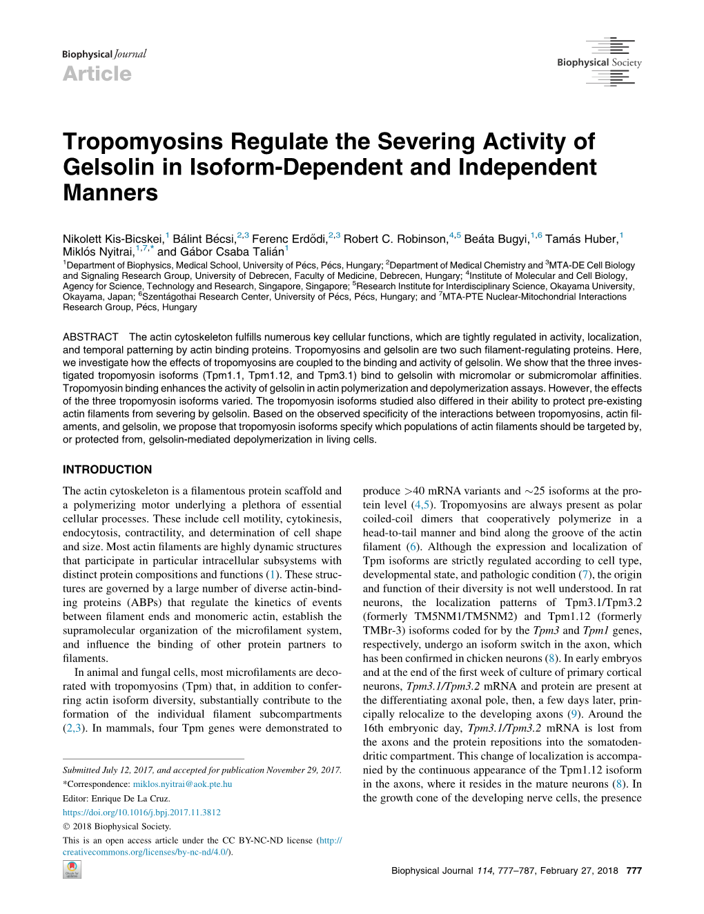 Tropomyosins Regulate the Severing Activity of Gelsolin in Isoform-Dependent and Independent Manners
